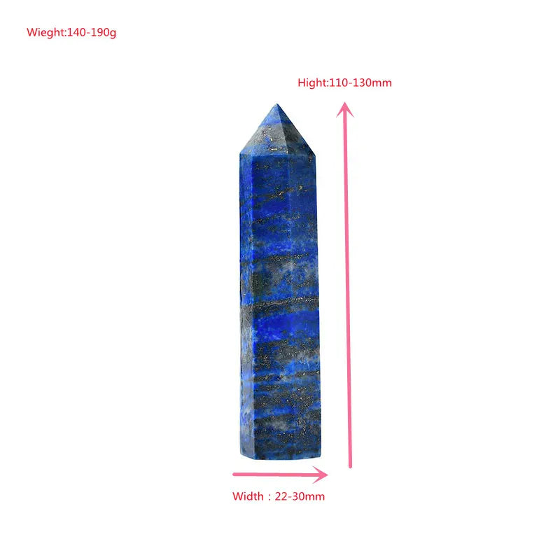 110-130mm Natural Crystal Point Lapis Lazuli Healing Stone Obelisk Quartz Wand Ornament for Home Decor Energy Stone Pyramid Lapis Lazuli / 110-130mm Crystal And Quartz