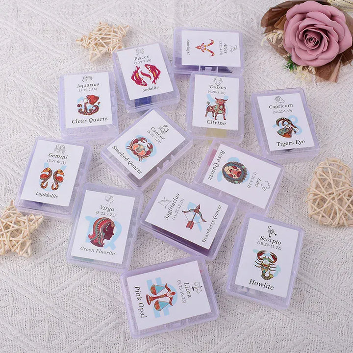 12 Constellations Natural Amethyst Rose Quartz Citrine Ecliptic Style Crystal Wand Leo Aries TaurusGem Tower For Home Decoration Taurus Citrine / 1Pc Crystal + Quartz