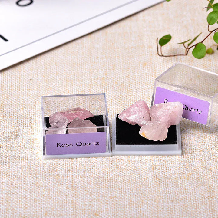 1Box Natural Mineral Specimen Natural Crystal Quartz Ornaments Healing Stone Home Decor Teaching Specimens Gifts for Children Amethyst / 40x35x20mm Crystal + Quartz