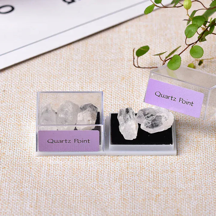 1Box Natural Mineral Specimen Natural Crystal Quartz Ornaments Healing Stone Home Decor Teaching Specimens Gifts for Children Black Tourmaline / 40x35x20mm Crystal + Quartz