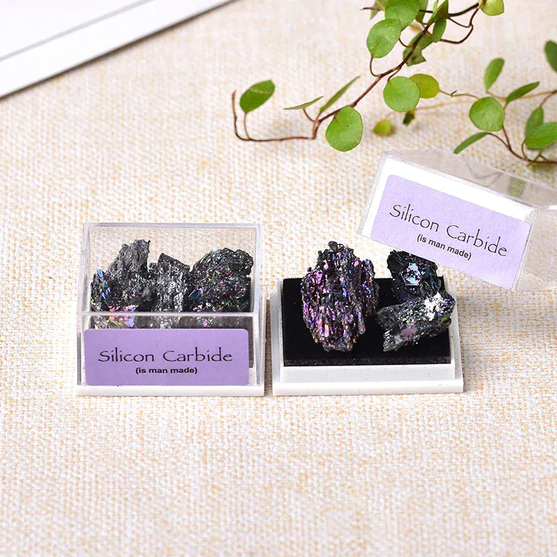 1Box Natural Mineral Specimen Natural Crystal Quartz Ornaments Healing Stone Home Decor Teaching Specimens Gifts for Children Fluorite / 40x35x20mm Crystal + Quartz