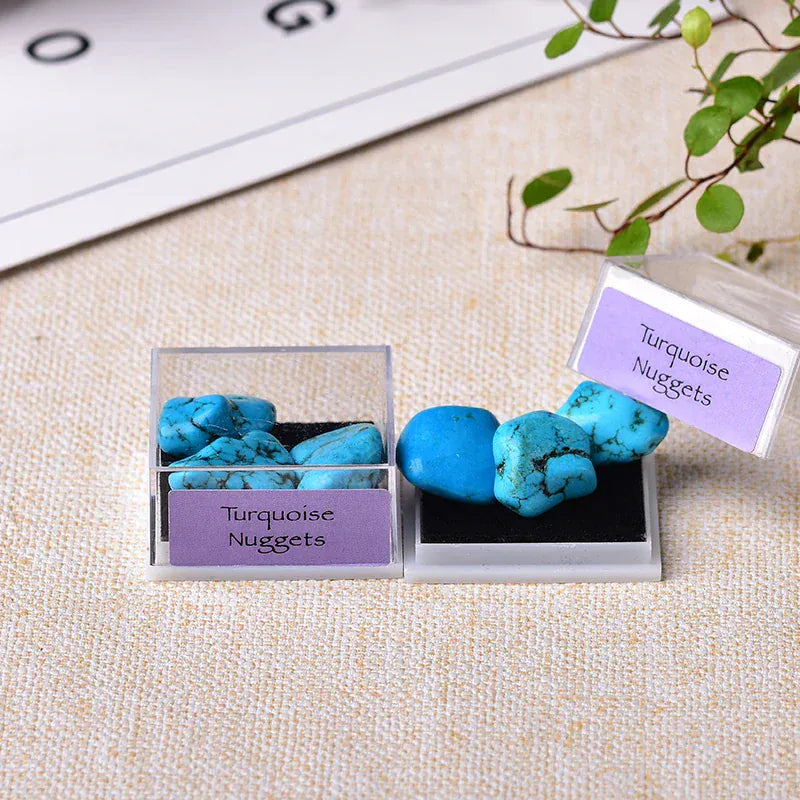 1Box Natural Mineral Specimen Natural Crystal Quartz Ornaments Healing Stone Home Decor Teaching Specimens Gifts for Children Silicon carbide / 40x35x20mm Crystal + Quartz