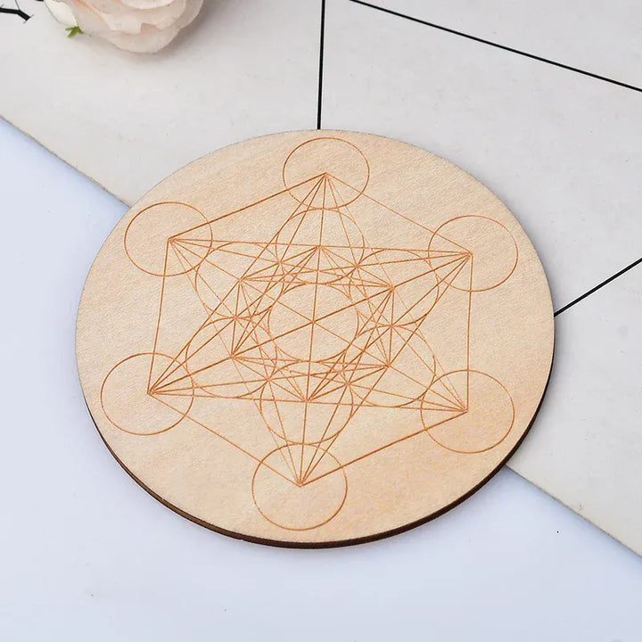 1PC 10Cm For Seven Chakra Healing Stone Seven Star Array Reiki Wood Plate Cube Yoga Chakra Home Decor Diy Gift Style 7 / 1PC Crystal + Quartz