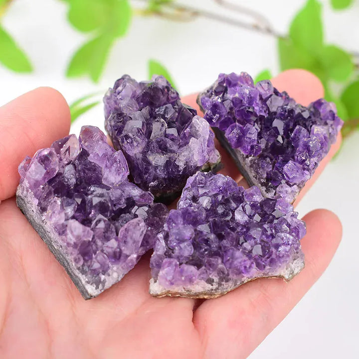 1PC 12-30g Natural Crystal Amethyst Cluster Ornaments Raw Mineral Specimen Crystal Point Reiki Healing DIY Gift Home Decoration Amethyst Cluster / 1PC Crystal + Quartz