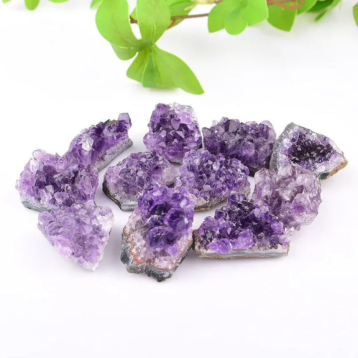 1PC 12-30g Natural Crystal Amethyst Cluster Ornaments Raw Mineral Specimen Crystal Point Reiki Healing DIY Gift Home Decoration Amethyst Cluster / 1PC Crystal + Quartz