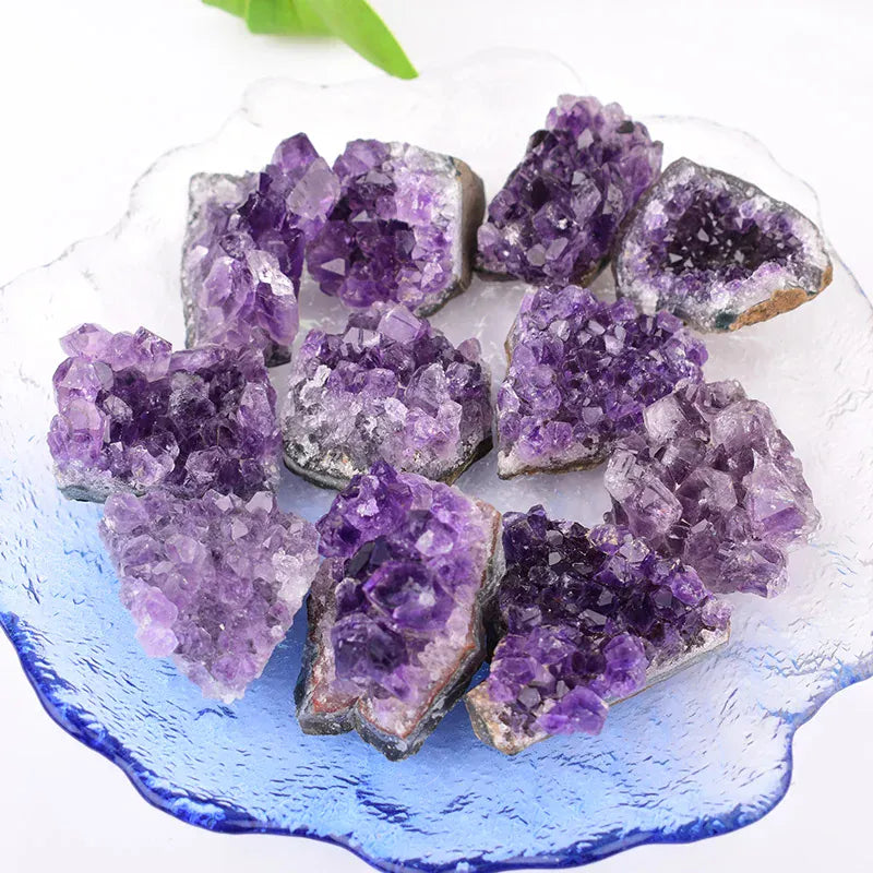 1PC 12-30g Natural Crystal Amethyst Cluster Ornaments Raw Mineral Specimen Crystal Point Reiki Healing DIY Gift Home Decoration Amethyst Cluster / 1PC Crystal + Quartz