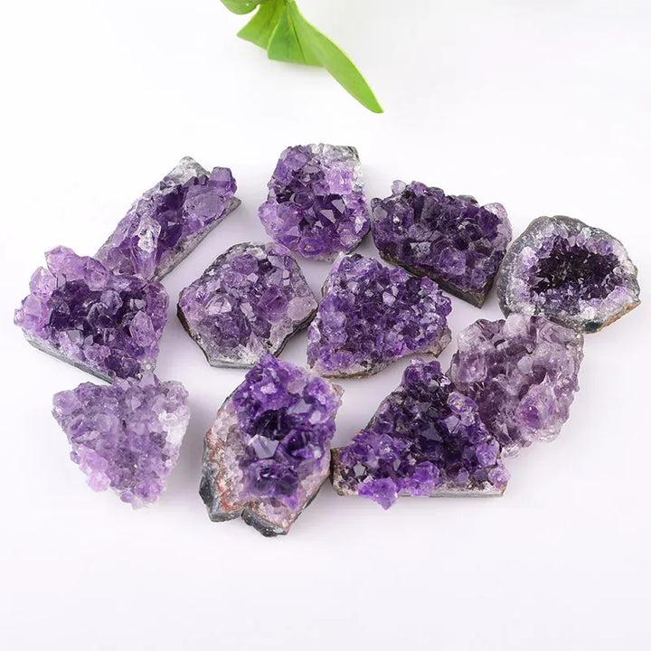 1PC 12-30g Natural Crystal Amethyst Cluster Ornaments Raw Mineral Specimen Crystal Point Reiki Healing DIY Gift Home Decoration Amethyst Cluster / 1PC Crystal + Quartz
