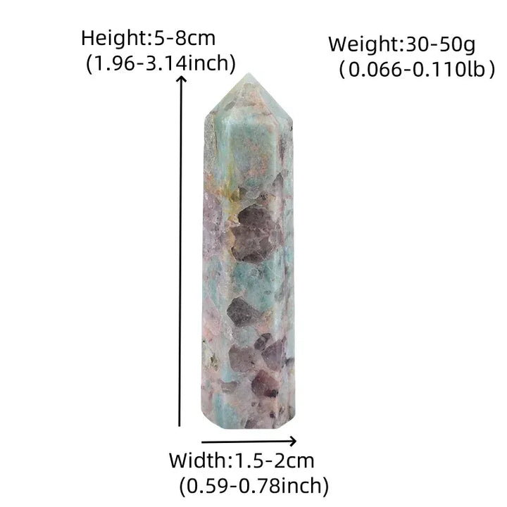 1Pc 50-80mm Natural Crystal Point Symbiotic Amazon Stone Polished Obelisk Quartz Wand Tower Ornament For Home Decoration Crystal And Quartz