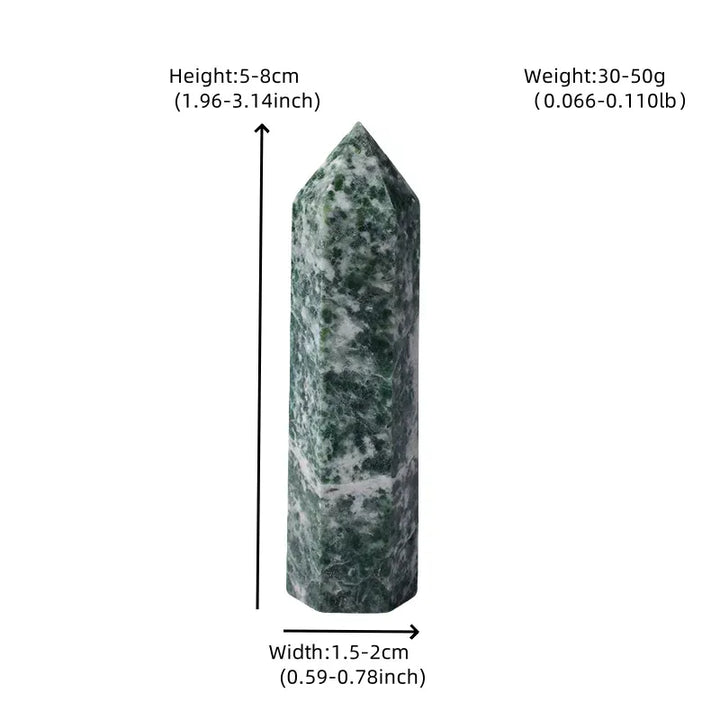 1PC 50-80mm Natural Qinghai Jade Polished Crystal Point Reiki Healing Obelisk Tower Simple Ornament For Home Decoration Crystal And Quartz