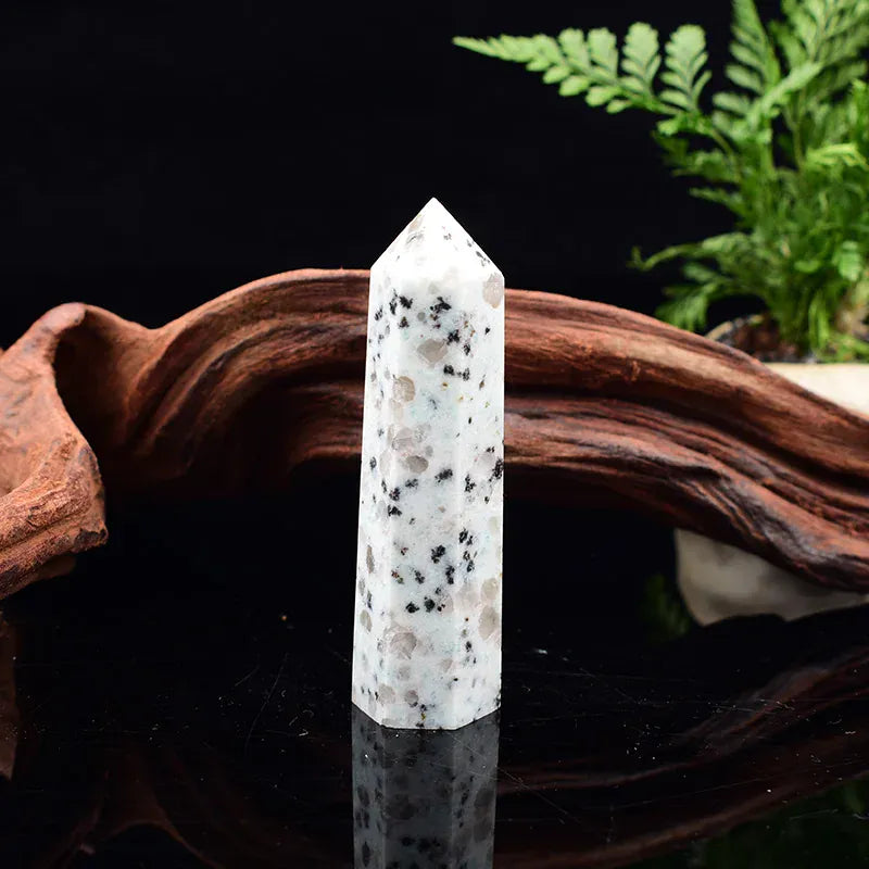 1pc 50-80mm Natural Tianshan Blue Quartz Polished Crystal Point Healing Stone Kiwi Jasper Hexagonal Tower For Home Decoration Kiwi Jasper / 50-60mm Crystal + Quartz