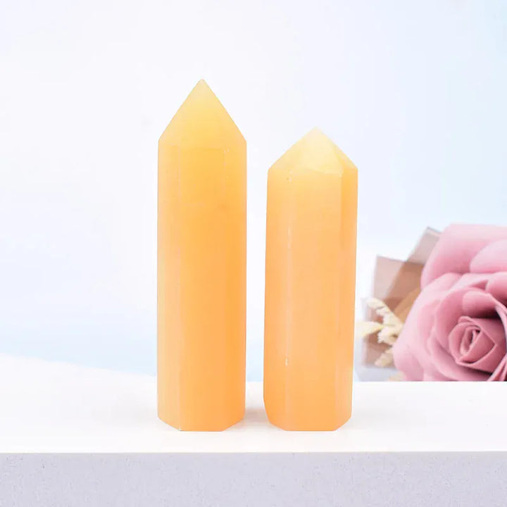 1Pc 50-80mm Natural Yellow AventurinePolished Crystal Point Hexagonal Obelisk Quartz Wand Beautiful Ornament For Home Decoration Crystal And Quartz