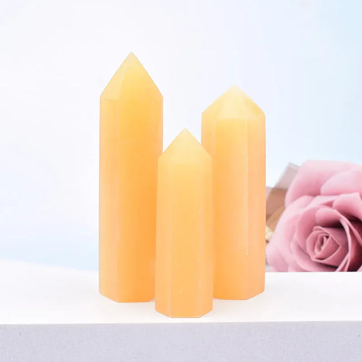 1Pc 50-80mm Natural Yellow AventurinePolished Crystal Point Hexagonal Obelisk Quartz Wand Beautiful Ornament For Home Decoration Crystal And Quartz