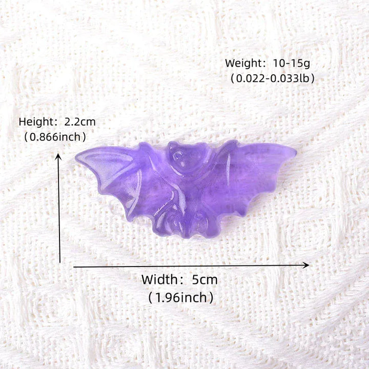 1PC Natural Crystal Carving Fluorite Bat Animals Figurines Ornaments Reiki Gemstone Crafts Home Decoration DIY Gift Fluorite Bat / 1Pc Crystal + Quartz