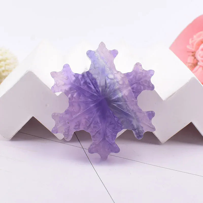 1PC Natural Crystal Fluorite Carving Snowflake Crystal Ornaments Reiki Gemstone Crafts Home Decoration DIY Gift Fluorite Snowflake / 1Pc Crystal + Quartz
