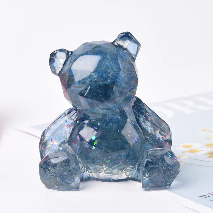 1PC Natural Crystal Gravel Silica Gel Colourful Loveliness Bear Figurine Crafts Souvenir Home Decor Reiki Energy Stone Gift Rose Quartz / 1PC Crystal + Quartz