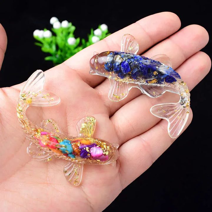 1PC Natural Crystal Gravel Silica Gel Colourful Loveliness Goldfish Figurine Crafts Souvenir Home Decor Reiki Energy Stone Gift Amethyst / 1Pc Crystal + Quartz
