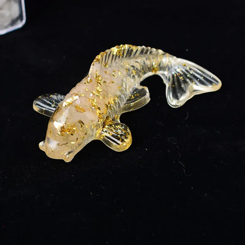 1PC Natural Crystal Gravel Silica Gel Colourful Loveliness Goldfish Figurine Crafts Souvenir Home Decor Reiki Energy Stone Gift Aventirine / 1Pc Crystal + Quartz