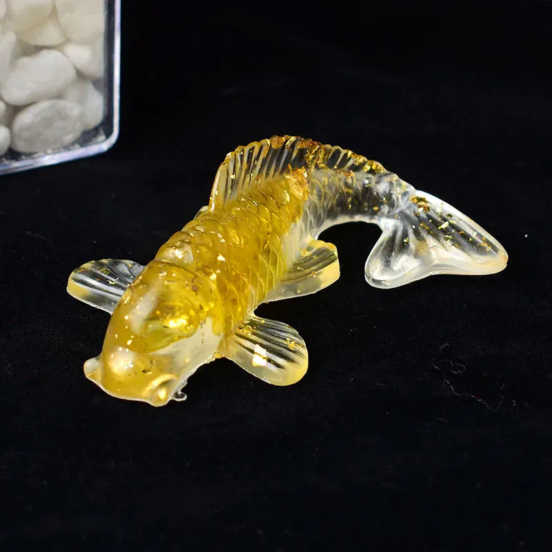 1PC Natural Crystal Gravel Silica Gel Colourful Loveliness Goldfish Figurine Crafts Souvenir Home Decor Reiki Energy Stone Gift Aventirine / 1Pc Crystal + Quartz