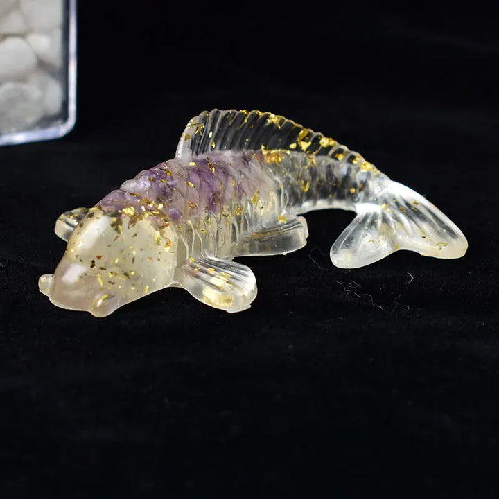 1PC Natural Crystal Gravel Silica Gel Colourful Loveliness Goldfish Figurine Crafts Souvenir Home Decor Reiki Energy Stone Gift Obsidian / 1Pc Crystal + Quartz