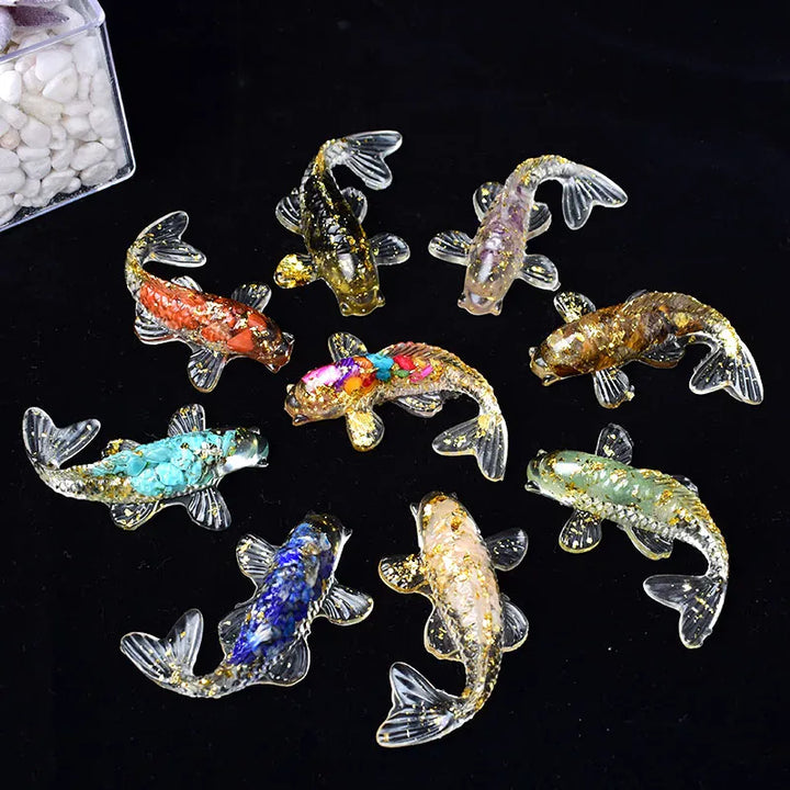 1PC Natural Crystal Gravel Silica Gel Colourful Loveliness Goldfish Figurine Crafts Souvenir Home Decor Reiki Energy Stone Gift Rose Quartz / 1Pc Crystal + Quartz