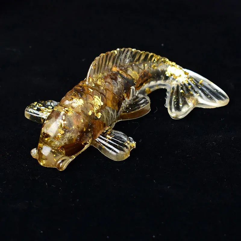 1PC Natural Crystal Gravel Silica Gel Colourful Loveliness Goldfish Figurine Crafts Souvenir Home Decor Reiki Energy Stone Gift Tiger Eye / 1Pc Crystal + Quartz