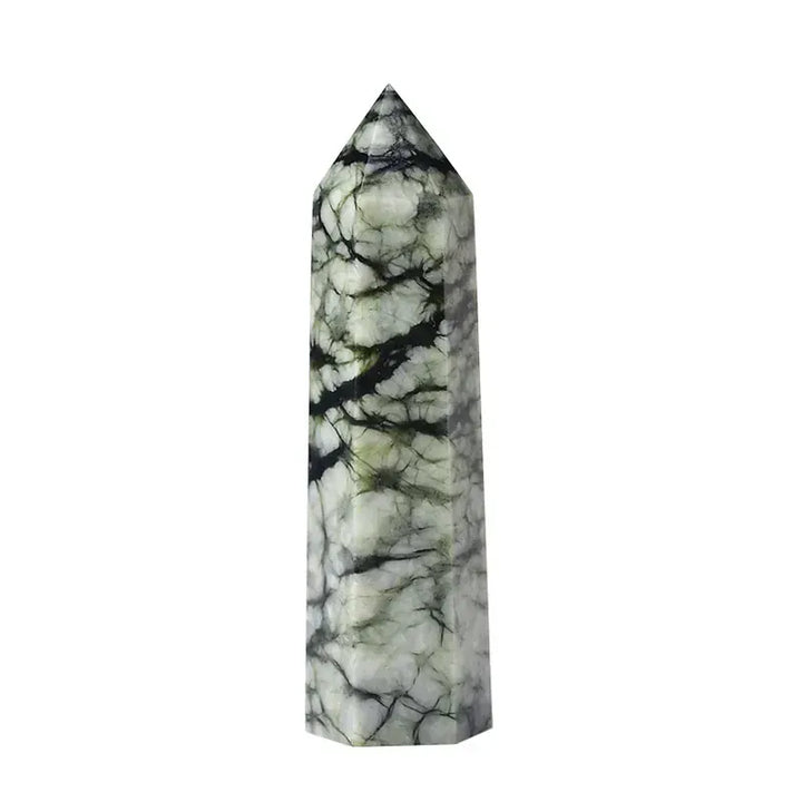 1PC Natural Crystal Point Tree Grain Stone Reiki Healing Obelisk Tower Quartz Wand Ornament for Home Decor Energy Stone Pyramid Crystal And Quartz