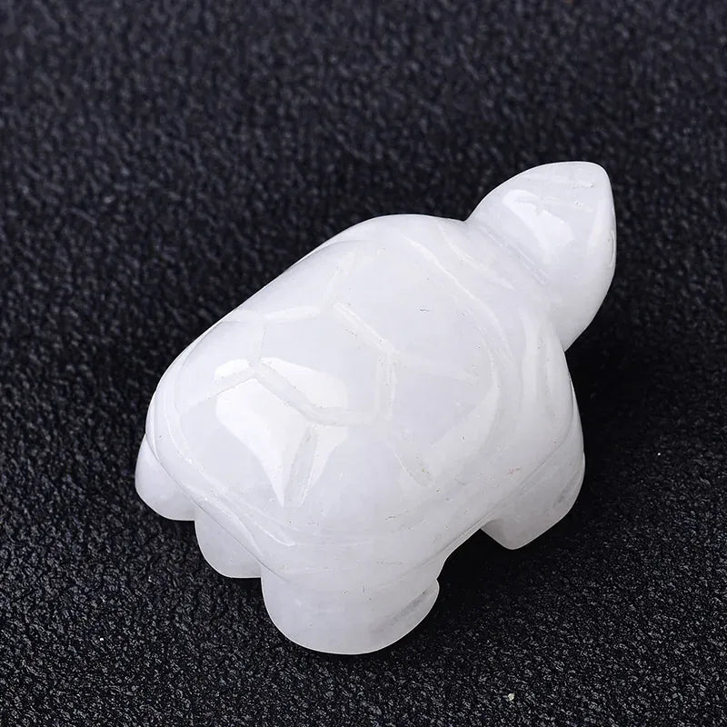 1PC Natural Crystal Rose Quartz Tortoise Amethyst Opal Animals Healing Stone Home Decor Fish Tank Crafts Small Decoration Gold Sandstone Crystal + Quartz