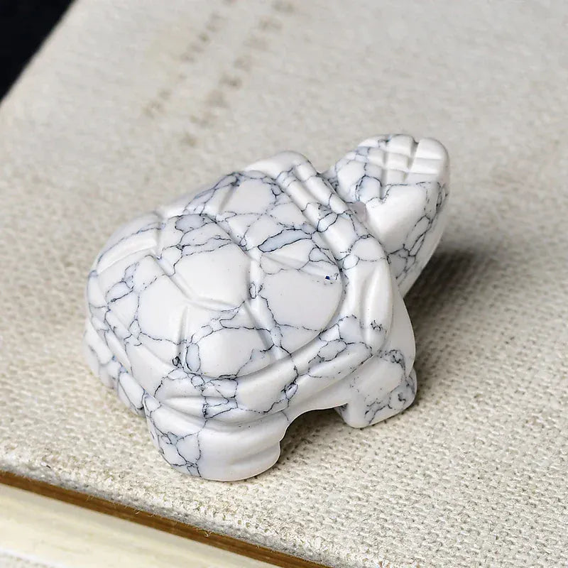 1PC Natural Crystal Rose Quartz Tortoise Amethyst Opal Animals Healing Stone Home Decor Fish Tank Crafts Small Decoration White Turquoise Crystal + Quartz