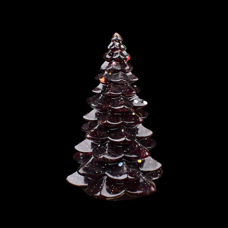 1PC Natural Crystal Stone Gravel Resin Christmas Tree Handmade Lucky Tree Home Decoration Gift Garnet / 1Pc Crystal + Quartz