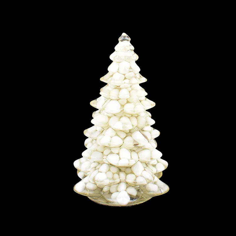 1PC Natural Crystal Stone Gravel Resin Christmas Tree Handmade Lucky Tree Home Decoration Gift White Stone / 1Pc Crystal + Quartz