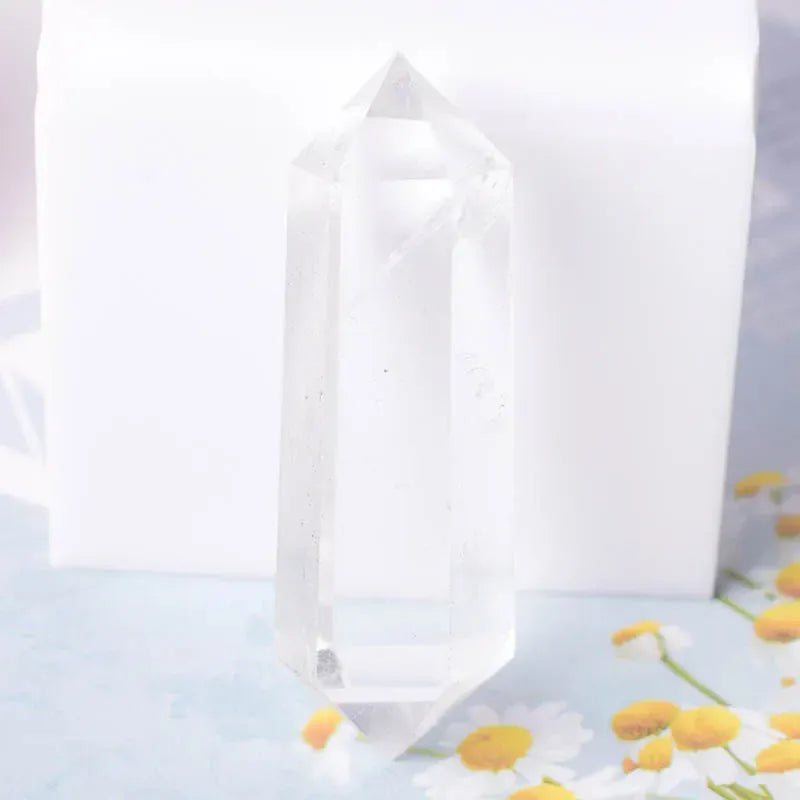 1PC Natural Crystal Stone Hexagonal Double Terminated Points Wand Meditation Reiki Healing Stone Wicca DIY Crystal Jewelry Gift Amethyst / 1PC Crystal + Quartz