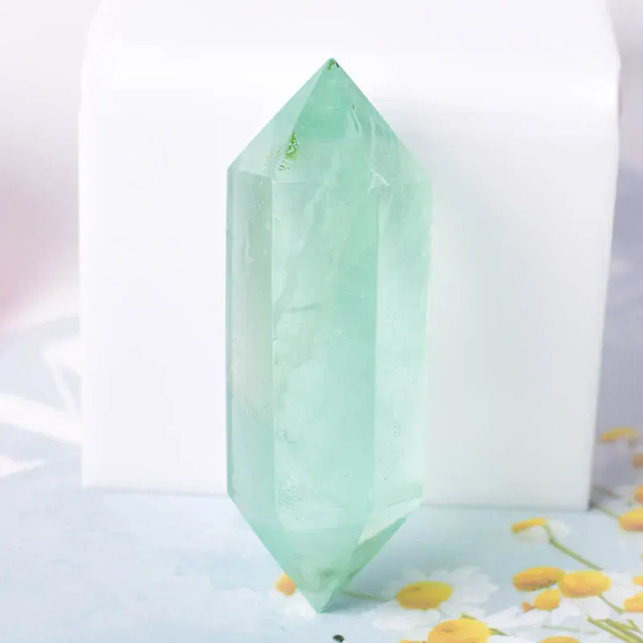 1PC Natural Crystal Stone Hexagonal Double Terminated Points Wand Meditation Reiki Healing Stone Wicca DIY Crystal Jewelry Gift Aventurine / 1PC Crystal + Quartz