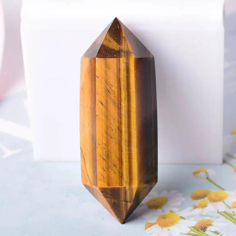 1PC Natural Crystal Stone Hexagonal Double Terminated Points Wand Meditation Reiki Healing Stone Wicca DIY Crystal Jewelry Gift Colored Fluorite / 1PC Crystal + Quartz