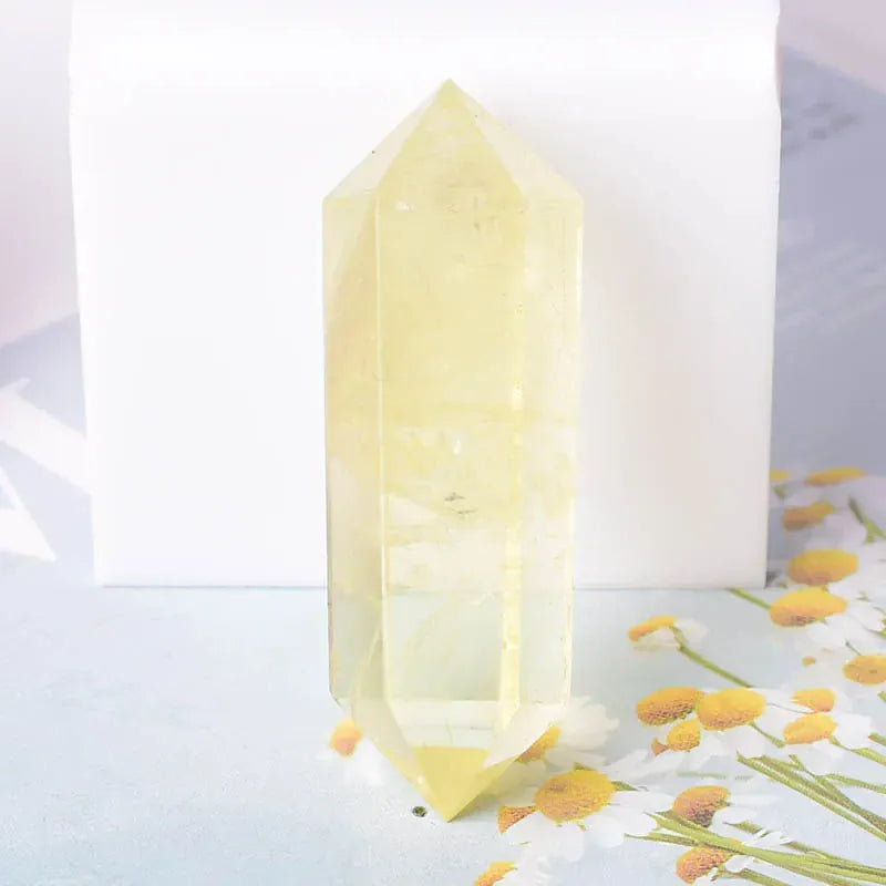 1PC Natural Crystal Stone Hexagonal Double Terminated Points Wand Meditation Reiki Healing Stone Wicca DIY Crystal Jewelry Gift Labradorite / 1PC Crystal + Quartz