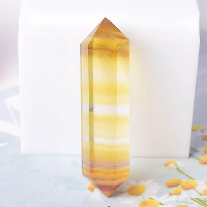 1PC Natural Crystal Stone Hexagonal Double Terminated Points Wand Meditation Reiki Healing Stone Wicca DIY Crystal Jewelry Gift Lilac Amethyst / 1PC Crystal + Quartz