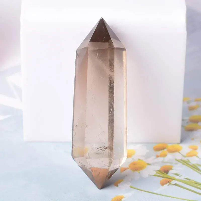 1PC Natural Crystal Stone Hexagonal Double Terminated Points Wand Meditation Reiki Healing Stone Wicca DIY Crystal Jewelry Gift Yellow Fluorite / 1PC Crystal + Quartz