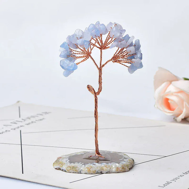 1PC Natural Crystal Tree Amethyst Rose Quartz Aquamarine Agate Lucky Tree Reiki Healing Home Decoration Ornaments Souvenir Gift Lapis Lazuli / 1PC Crystal + Quartz