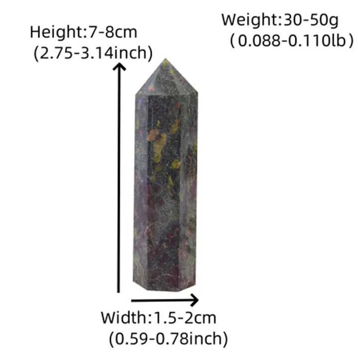 1PC Natural Dragon Blood Stone PolishedCrystal Point Healing Hexagonal Prisms Obelisk Wand Energy Meditation For Home Decoration Dragon Blood Stone / 70-80mm Crystal And Quartz