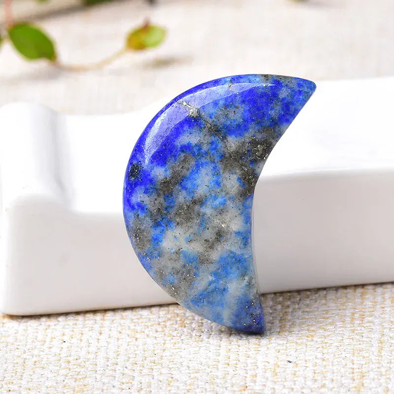 1PC Natural Quartz Crystal Crescent Moon Shaped Gemstone Healing Stone Natural Polished Quartz Crystals Home Decoration DIY Gift Blue Sandstone / 1Pc Crystal + Quartz