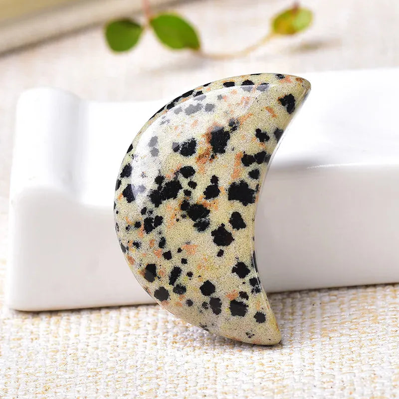 1PC Natural Quartz Crystal Crescent Moon Shaped Gemstone Healing Stone Natural Polished Quartz Crystals Home Decoration DIY Gift Obsidian / 1Pc Crystal + Quartz