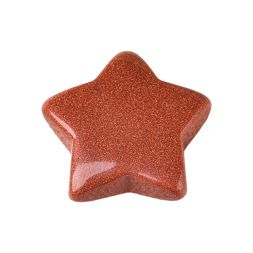 1PC Natural Quartz Star Decoration Stone Crafts Rose Quartz Opal Lazuli Pentagram Energy Healing Crystal DIY Gift Love Gems Gold Sandstone / 1pc Crystal + Quartz