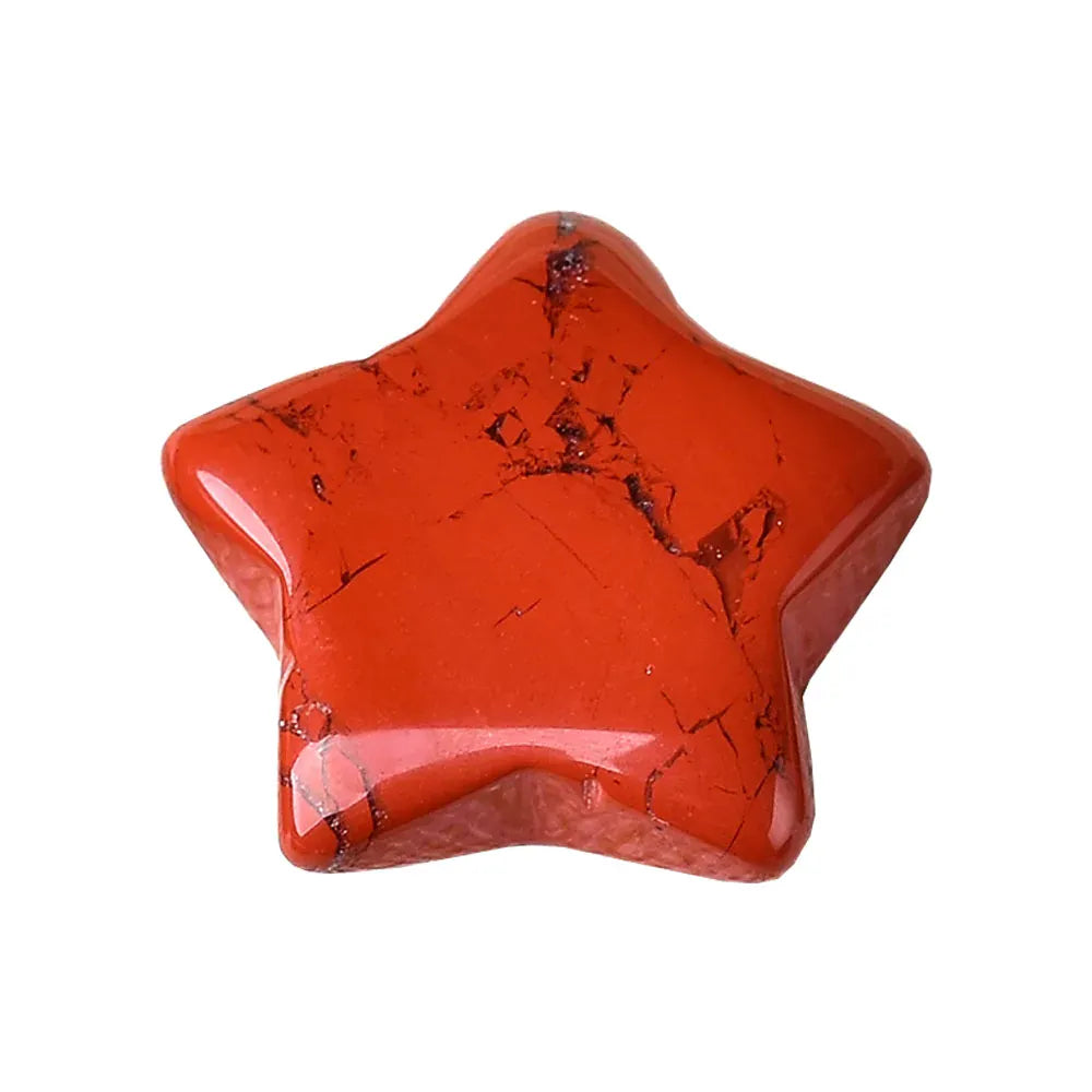 1PC Natural Quartz Star Decoration Stone Crafts Rose Quartz Opal Lazuli Pentagram Energy Healing Crystal DIY Gift Love Gems Redstone / 1pc Crystal + Quartz
