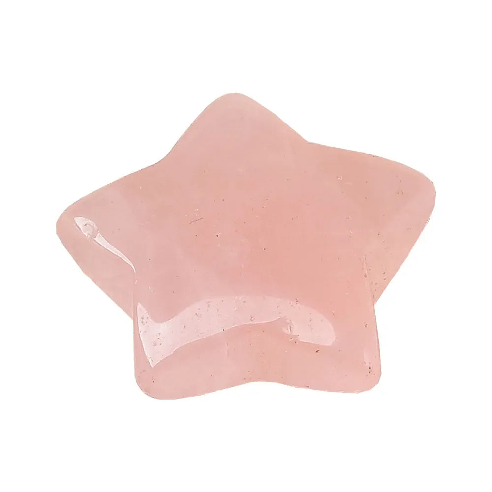 1PC Natural Quartz Star Decoration Stone Crafts Rose Quartz Opal Lazuli Pentagram Energy Healing Crystal DIY Gift Love Gems Rose Quartz / 1pc Crystal + Quartz