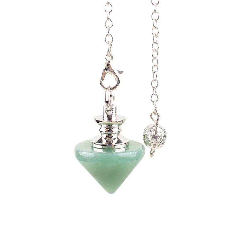 1PC Reiki Healing Natural Crystal Stone Pendulum Crafts Cone Crystal Point for Dowsing Mineral Jewelry Amulet DIY Gift Rose Quartz / 1pc Crystal + Quartz