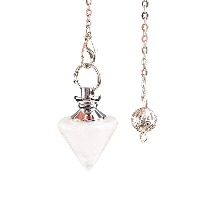 1PC Reiki Healing Natural Crystal Stone Pendulum Crafts Cone Crystal Point for Dowsing Mineral Jewelry Amulet DIY Gift Tigers Eye / 1pc Crystal + Quartz