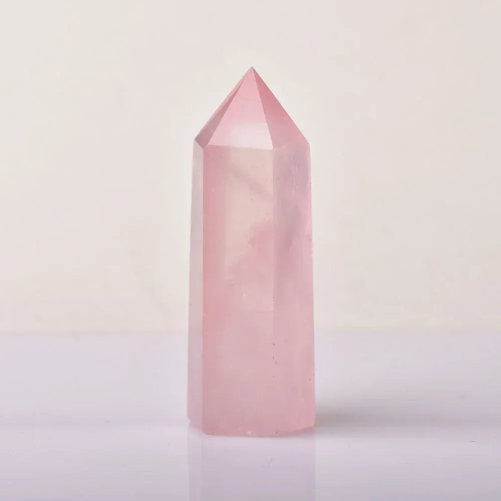 Rose Quartz Crystal Point Tower