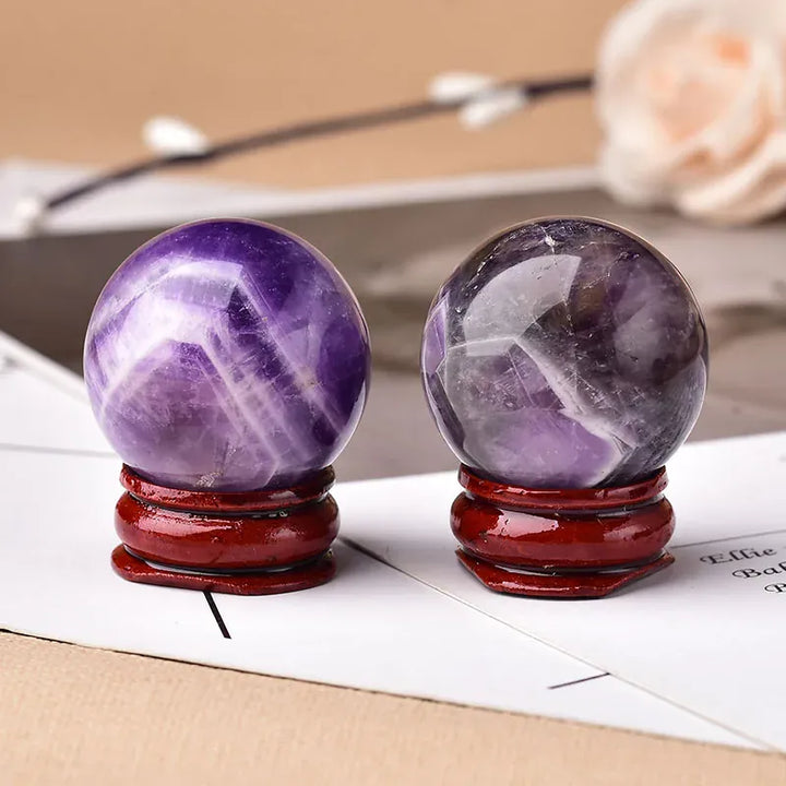 Natural Dream Amethyst Ball Reiki Healing Stone Home Decoration Energy Stone Gemstone Ball Mineral Meditation Ornaments Gift