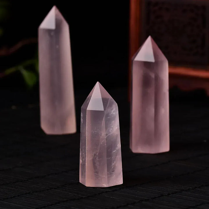 Rose Quartz Crystal Point Tower