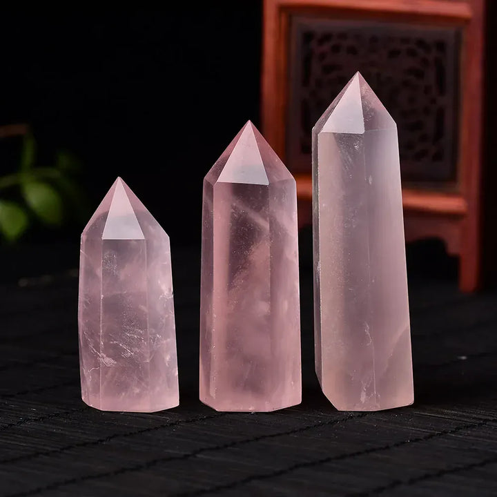 Rose Quartz Crystal Point Tower