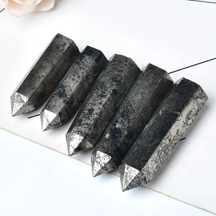 Natural Hematite Crystal Point Tower